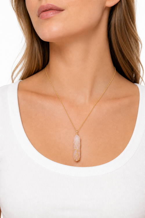 Rose Quartz Crystal Pendant